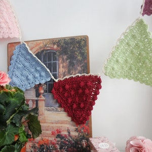 CROCHET pattern Bobble bunting, bobble pennants,crochet bunting,home decor,nursery decor, bohemian banner,crochet pennants, boho decor image 5