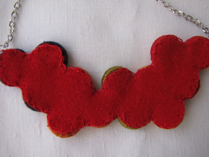 Cork Embroidered Necklace Joy of Spring Cork Necklaces Etsy