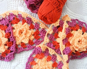 CROCHET PATTERN Grandma Triangle Bunting, triangles de grand-mère, triangles de grand-mère au crochet, triangle au crochet, tutoriel au crochet, fleur au crochet