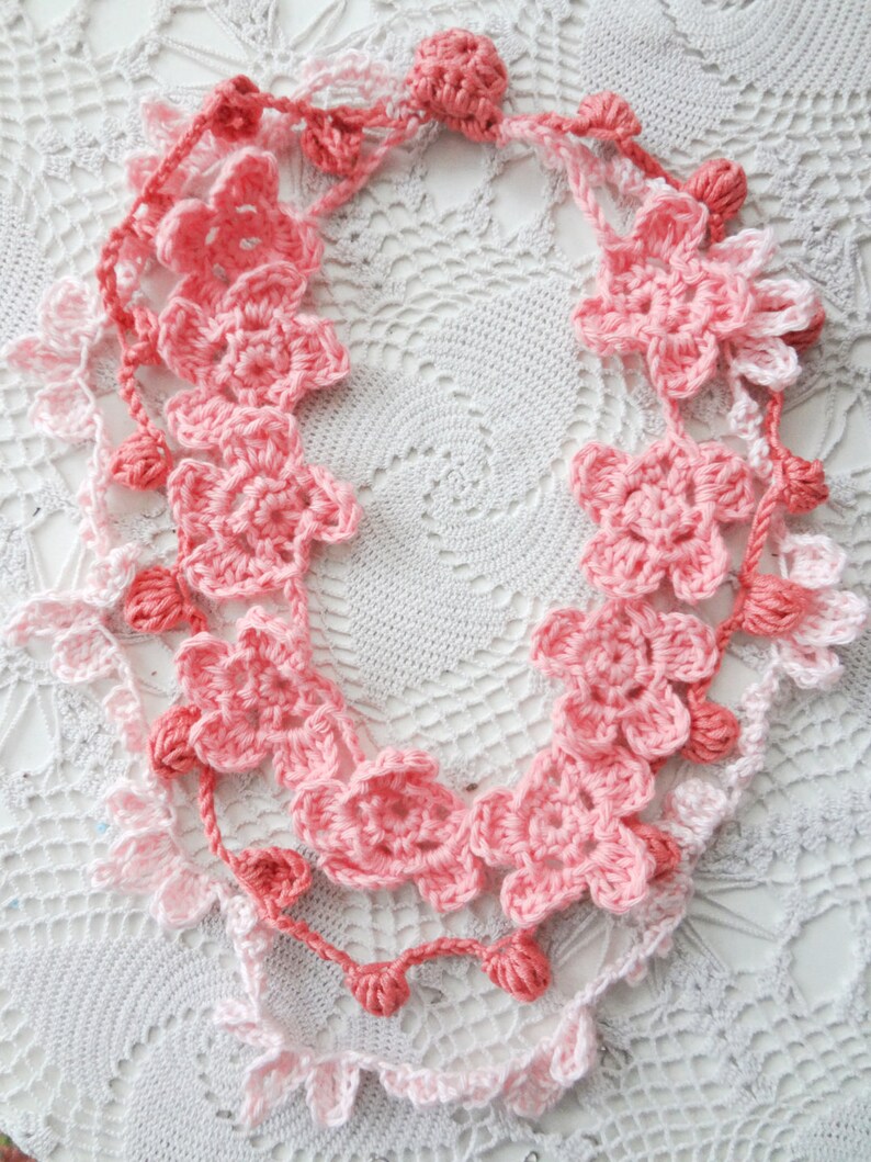 CROCHET PATTERN Blooming Necklace Crochet Necklace Crochet Etsy