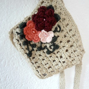 Crochet Bag Pattern Tuscan Window, crochet bag, shoulder bag, crochet shoulder bag, romantic bag, bohemian bag, flower bag, boho bag image 4