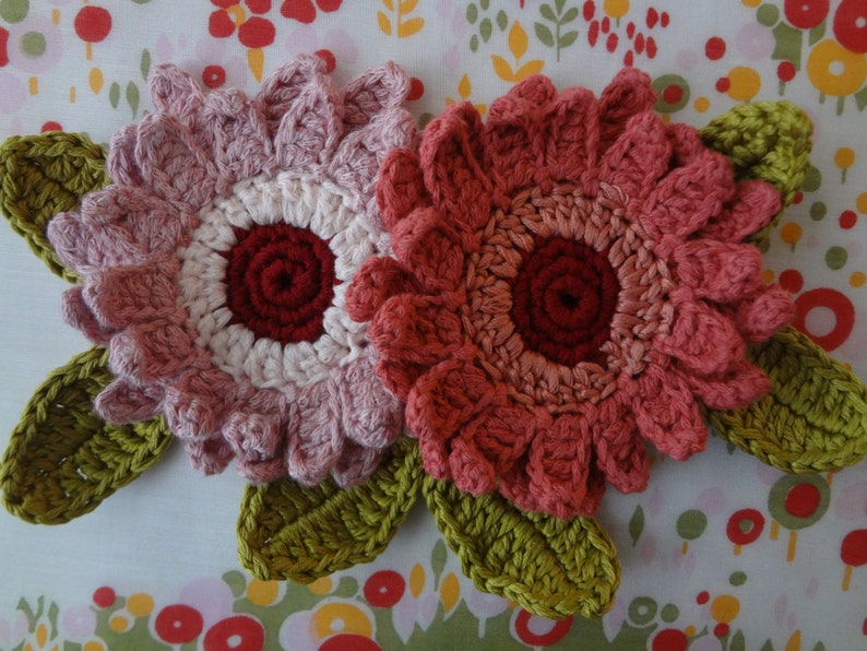 CROCHET PATTERN Gerbera Necklace modèle numérique, collier de fleurs au crochet, gerberas au crochet, collier de fleurs, tutoriel photo image 5