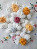 CROCHET PATTERN: Big Puffy Flowers, crochet flower, crochet daisies, crochet puffy flowers, crochet decoration, product logo