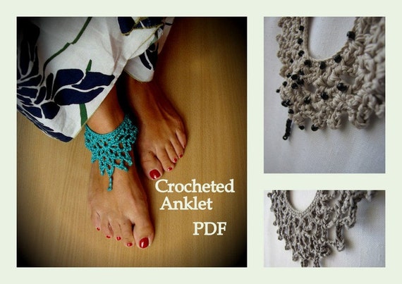 Anklet Bracelet Crochet pattern by Maya Kuzman | LoveCrafts