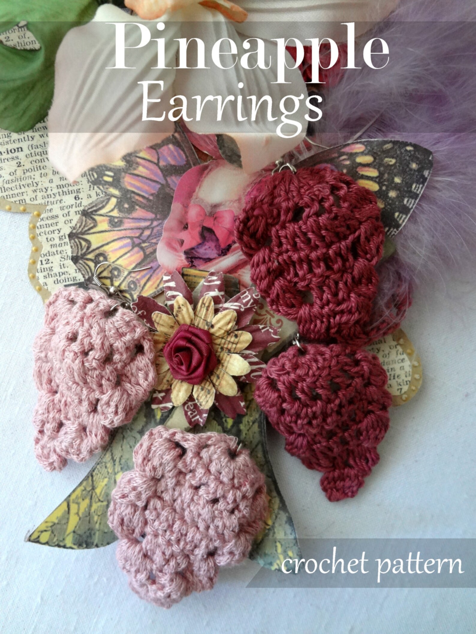 CROCHET PATTERN Pineapple Earrings Pattern Crochet Pineapple Etsy