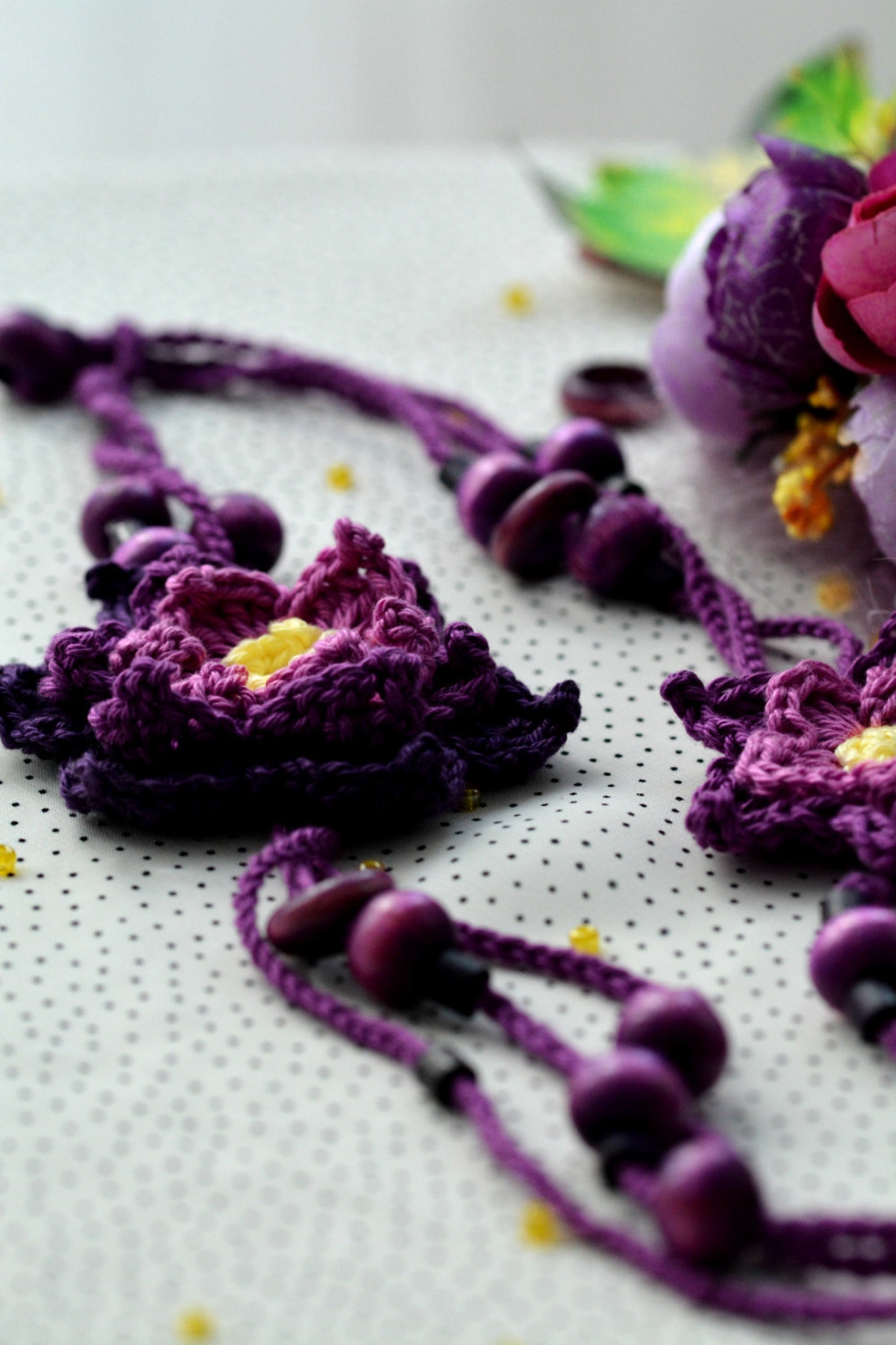 CROCHET PATTERN Flower Rhapsody Necklace Crochet Etsy