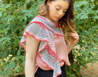 Crochet Pattern: Georgia Scarf- statement scarf,wrap,shawl,crochet wrap, crochet shawl, mori girl,