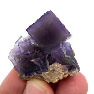 25 Grams ,Beautiful Phantom Purple Cubic Fluorite , SelfStandable , from Pakistan , 32 x 33 x 16 mm , minerals/crystals/specimens