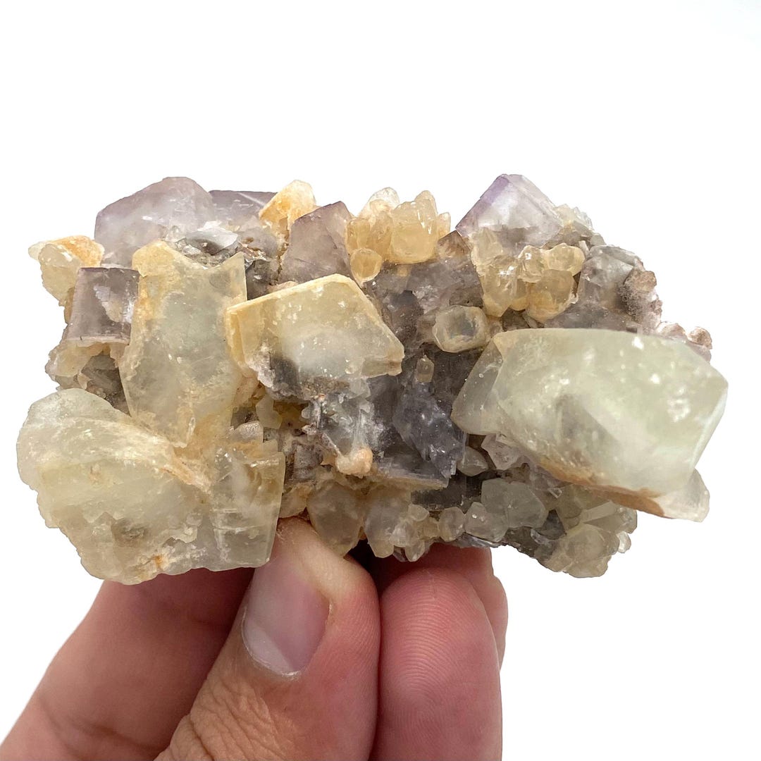 Cubic Fluorite With Calcite , Pakistan Mineral Specimen , ( 91 Grams ...