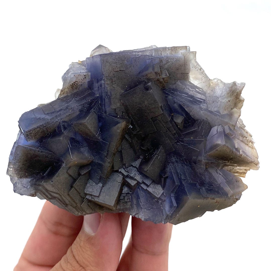 Blue Cubic Fluorite , Pakistan Mineral Specimen , ( 233 Grams , 84 X 56 ...