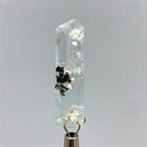 Aquamarine Crystal with black tourmaline From Pakistan , 18 Carats , Aquamarine , aquamarine crystal , aquamarine specimen , healing crystal