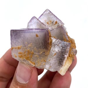 48 Grams ,Beautiful Phantom Purple Cubic Fluorite with Calcite , from Pakistan , 45 x 49 x 21 mm , minerals/crystals/specimens/Collectors .