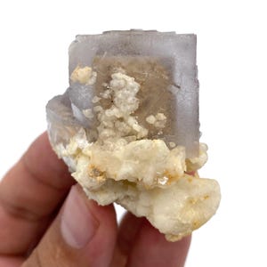 Beautiful Phantom Fluorite Cube with calcite  , from Pakistan , 75 Grams , minerals/crystals/specimens/collectors.