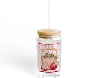 Charming Sweet Sipper Glass, Fun Drinkware, Summer Gatherings, Gift for Hostess, Kitchen Decor, Picnics, Eco-Friendly Beverage Cup