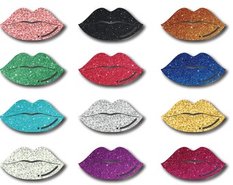Glitter Lips, 12 Colors, Sublimation, DTG, DTF, T-Shirt PNG Download