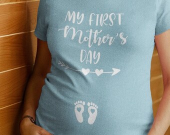 My First Mother's Day, Baby Feet, Sublimation, DTG, PNG, T-Shirt For New Mom, Mom To Be