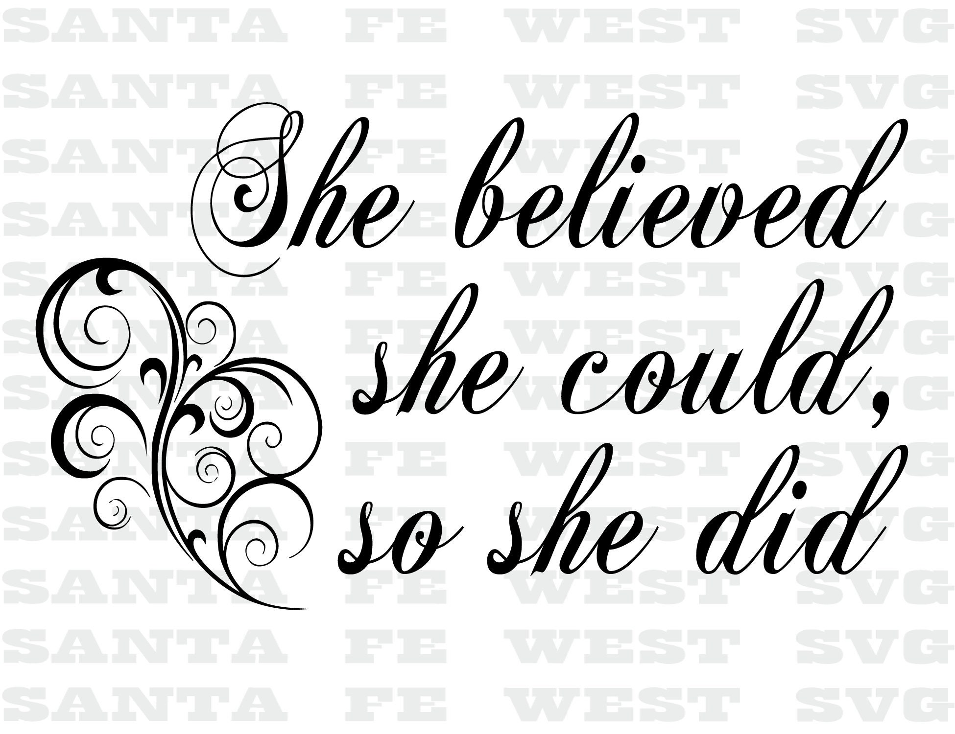 Download She Believed She Could So She Did Vector Svg Cricut Silhouette Scrapbook Clip Art