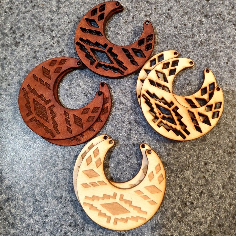 Aztec Moon, Southwest Earrings Download, Half Moon, Boho, Laser Earring ...