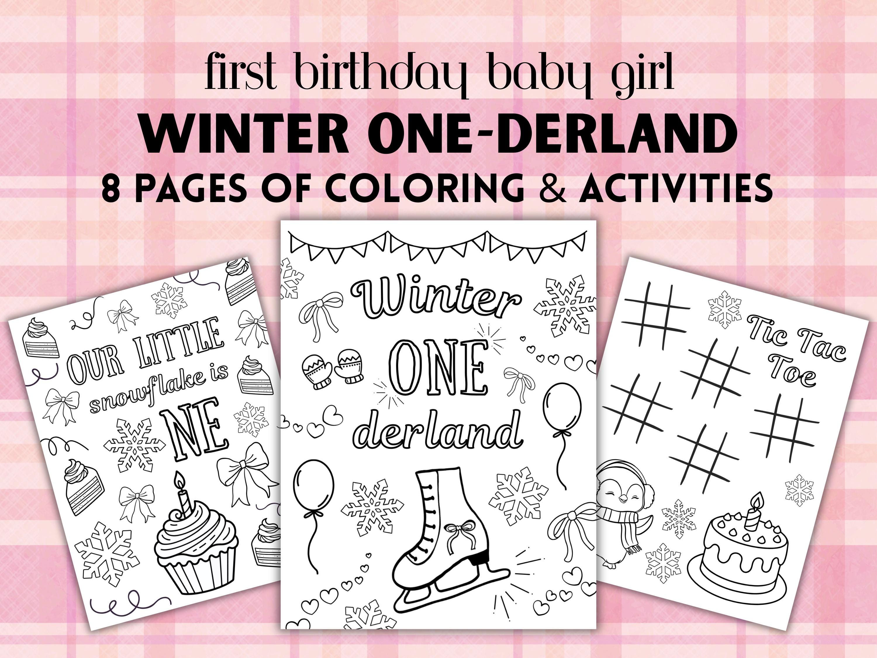 43 Must-Make February Crafts for Kids for Beating Boredom 40 Winter ONE-derland Coloring Pages, Baby Girl First Birthday (Printable)