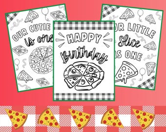 Hojas de actividades, dibujos para colorear y juegos para una fiesta de cumpleaños con temática de pizza (PDF)