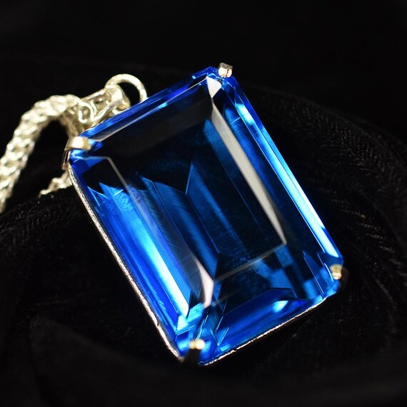Brilliant Blue Sapphire Pendant 129.55 Ct 925 Sterling Silver