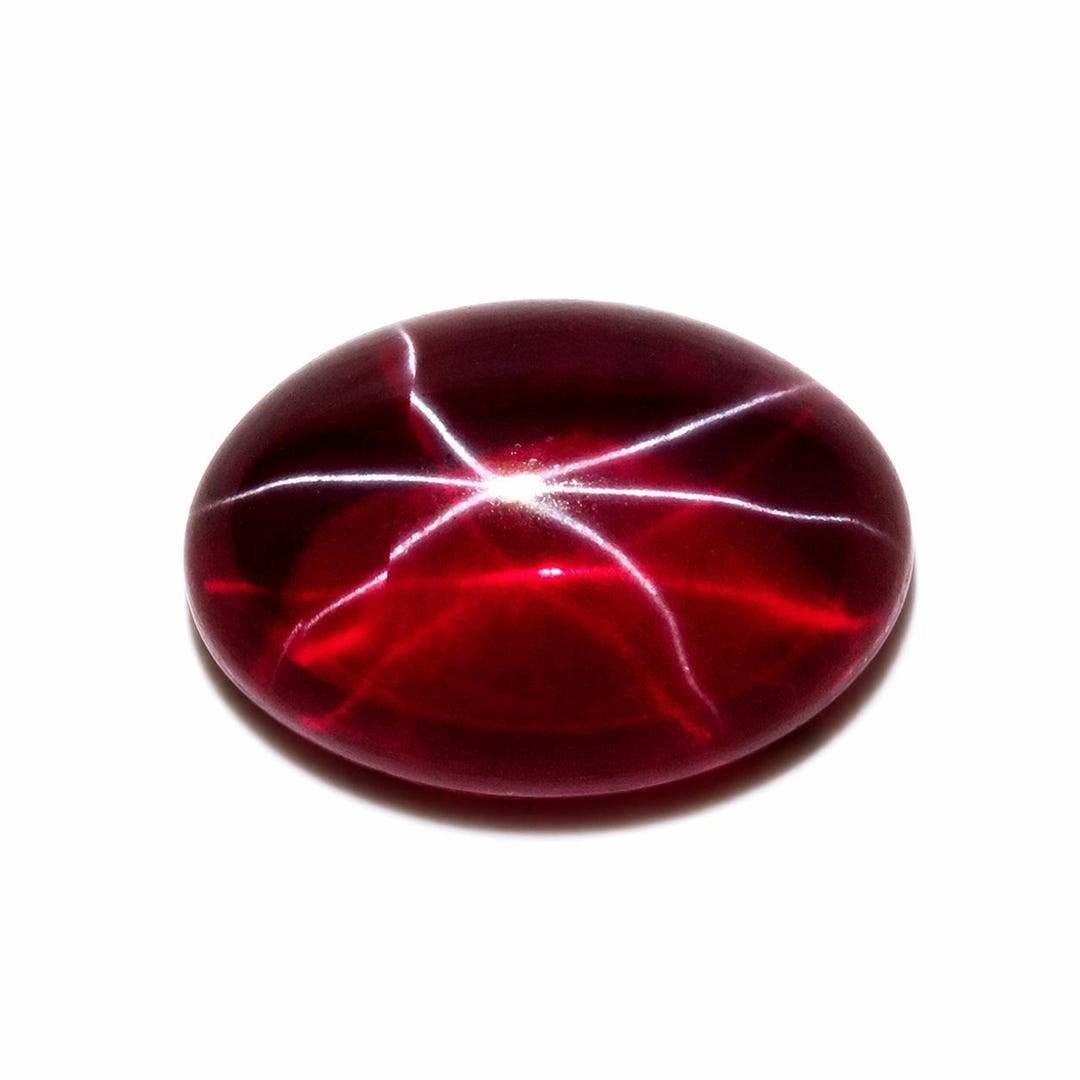 Unique 6 Rays Red Ruby Oval 15 Ct Beautiful Royal Ring Making Stone ...