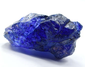 Zafiro azul natural de 400-450 quilates, sin tallar, piedra preciosa en bruto certificada / Grado A, ideal para la fabricación de anillos de joyería, regalo de cumpleaños o aniversario.