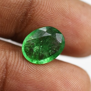 AA++ Top Quality Natural Green Emerald Pendant Size Oval Cut Colombian Emerald Certified 7.25 Ct Gems Anniversary Gift For Him Free Delivery
