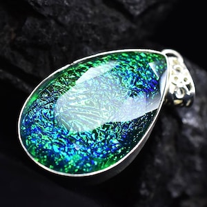 Colgante de collar de ammolita en plata de ley 925, 79,25 quilates, piedra preciosa creada en laboratorio, la mejor colección de joyas, colgante, regalo genuino para ella, certificado