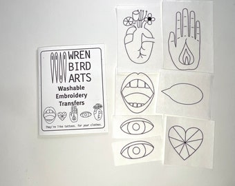 Hände Herzen Wasserlöslich Sichtbar Flicken Stickerei Transfers Metaphysische Hand Stickerei mystische Designs