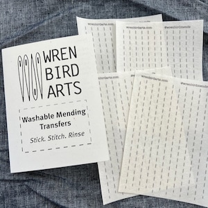 Simple Lined Visible Mending Transfers Lined Stitching Templates