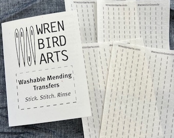 Simple Lined Visible Mending Transfers Lined Stitching Templates