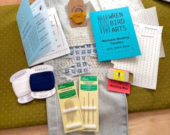 Sashiko Inspired Mending Kit Modern Visible Mending Tool Set