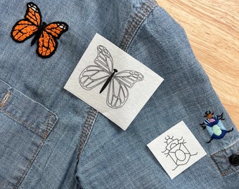 Bug Embroidery Patterns with Butterfly Bees, Ladybugs, Spiders, Beetles, Flies