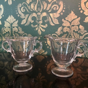 vintage fostoria glass sugar and creamer pots