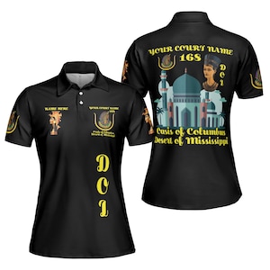 Custom Name DOI DAUGHTERS Temple Scene Shriners Aeaonms 3D Women Polo Shirt Size S-5XL