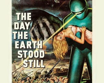 The Day The Earth Stood Still Matte Vertical Poster 16x20, 50s Sci Fi Reproduction