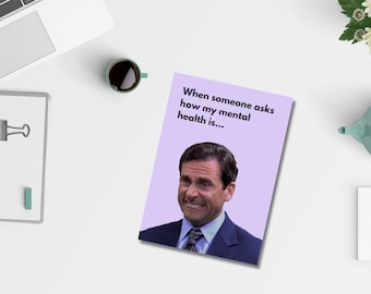 Michael Scott 'The Office' Funny Card: Custom Quote 5x7" (PDF)