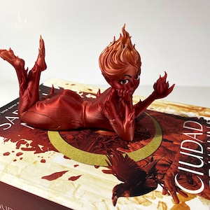 3D-utskriven eldfefigur | Inspirerad av Crescent City | BookTok bok- och hylldekoration | Romantisk läspresent