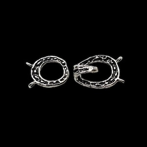 Sterling Silver Interlocking 2-Strand Clasp (SCL-026)