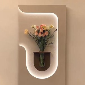 LED Wall Flower Vase: Modern Minimalist Floating Shelf