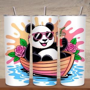 Funny Panda 20 oz Skinny Tumbler Sublimation Design Digital Download PNG Instant DIGITAL Funny Panda Tumbler Wrap Cute Panda Sublimation