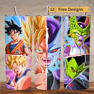 Super Saiyan Tumbler Wrap Goku Sublimation Tumbler Wrap PNG 20oz  Sublimation Cartoon Wrap Kids Tumbler Wrap 90s Anime Design
