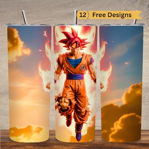 Super Saiyan Tumbler Wrap Goku Sublimation Tumbler Wrap PNG 20oz  Sublimation Cartoon Wrap Kids Tumbler Wrap 90s Anime Design