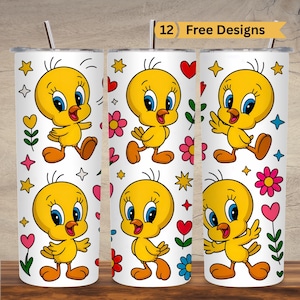 Tumbler Wrap da 20 once con cartone animato di uccelli PNG Tumbler Wrap sottile Tumbler Wrap da 20 once Tumbler Wrap per bambini Download digitale