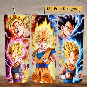 Super Saiyan Tumbler Wrap Goku Sublimation Tumbler Wrap PNG 20oz  Sublimation Cartoon Wrap Kids Tumbler Wrap 90s Anime Design