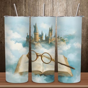 Wizard World Tumbler Wrap Png, 20 Unzen Skinny Tumbler Design, Zauberschule Sublimation Wrap, magischer Tumbler Png, digitaler Download