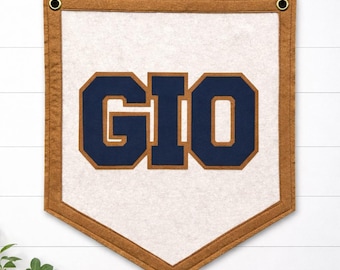 Felt Letters Sign, Custom Vintage Initials Pennant, Custom Letter Banner, Letter Pennant Banner, Personalized Room Flag