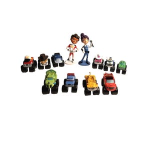 Blaze and The Monster Machines Birthday Cake Toppers 12 New Rubber Toy Figures Party Favor Cupcake Toppers