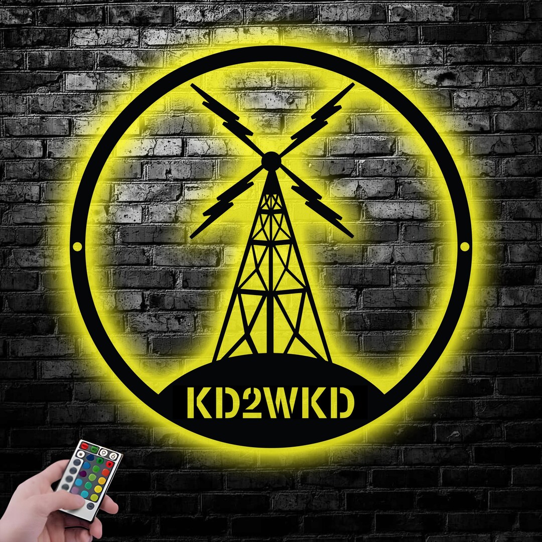 Ham Sign Custom Ham Radio Call Sign Metal, Radio Tower Wall Art, Ham Shack Decor ...